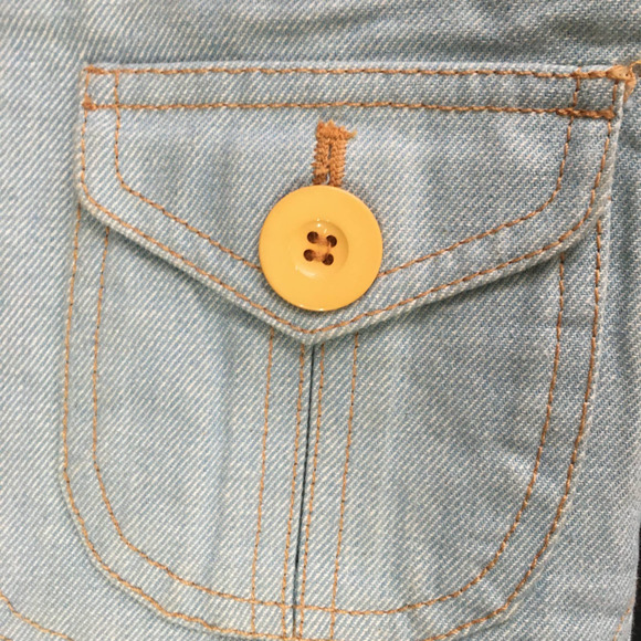 Marc Jacobs Women's One Button Cotton Denim Blazer jacket Sz 10 Long Sleeve - Picture 3 of 10